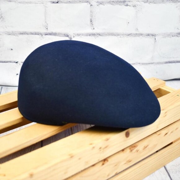 Vintage Navy Royal Ascot Wool Bee Hat Cabbie Flat Newsboys Style M - Picture 1 of 8